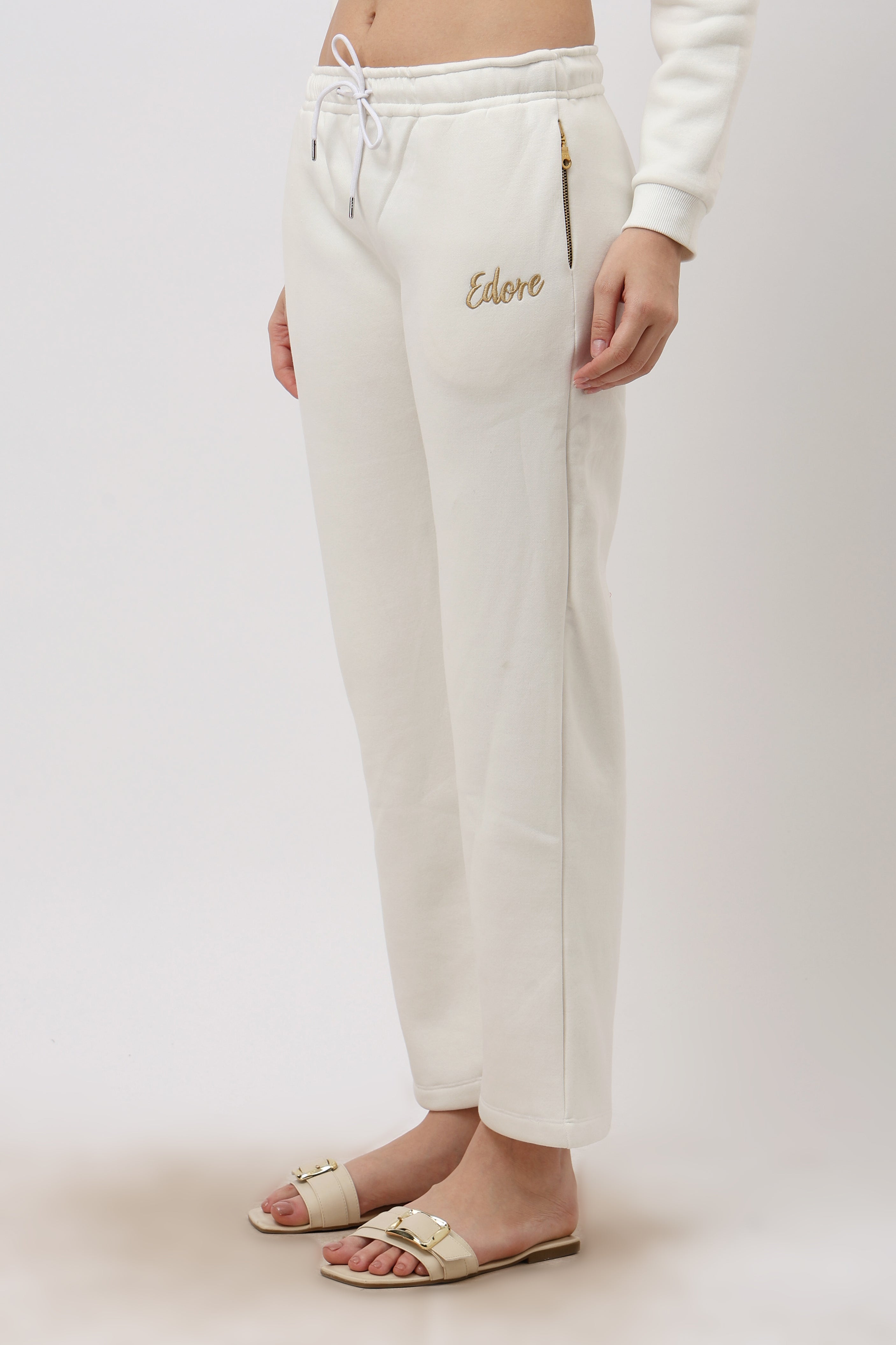 Cora Off White Straight Fit Pyjama