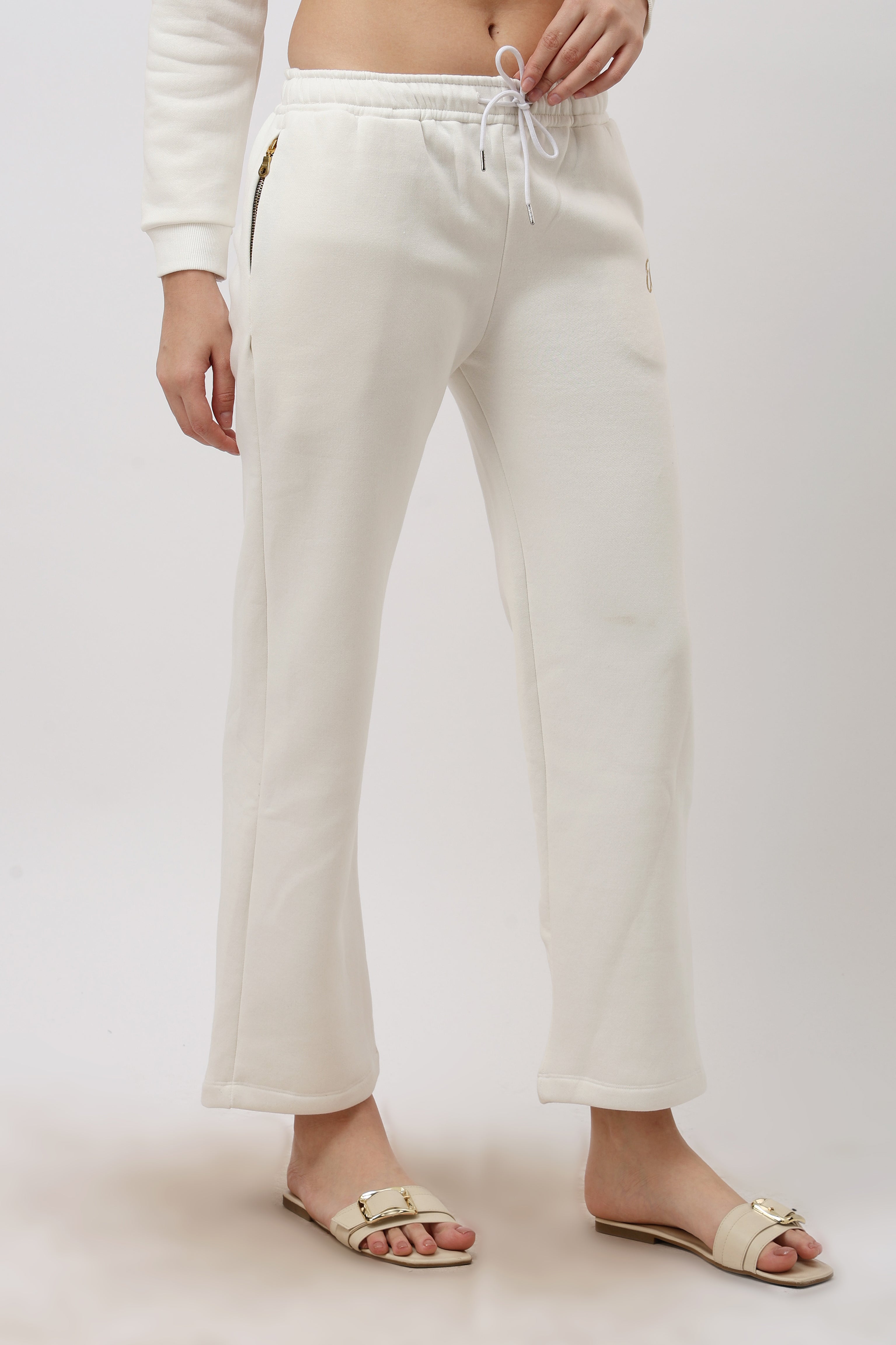 Cora Off White Straight Fit Pyjama