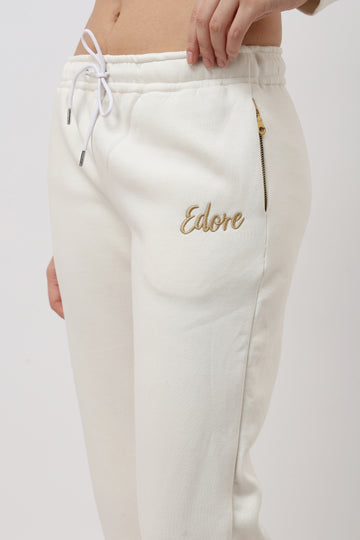 Cora Off White Straight Fit Pyjama