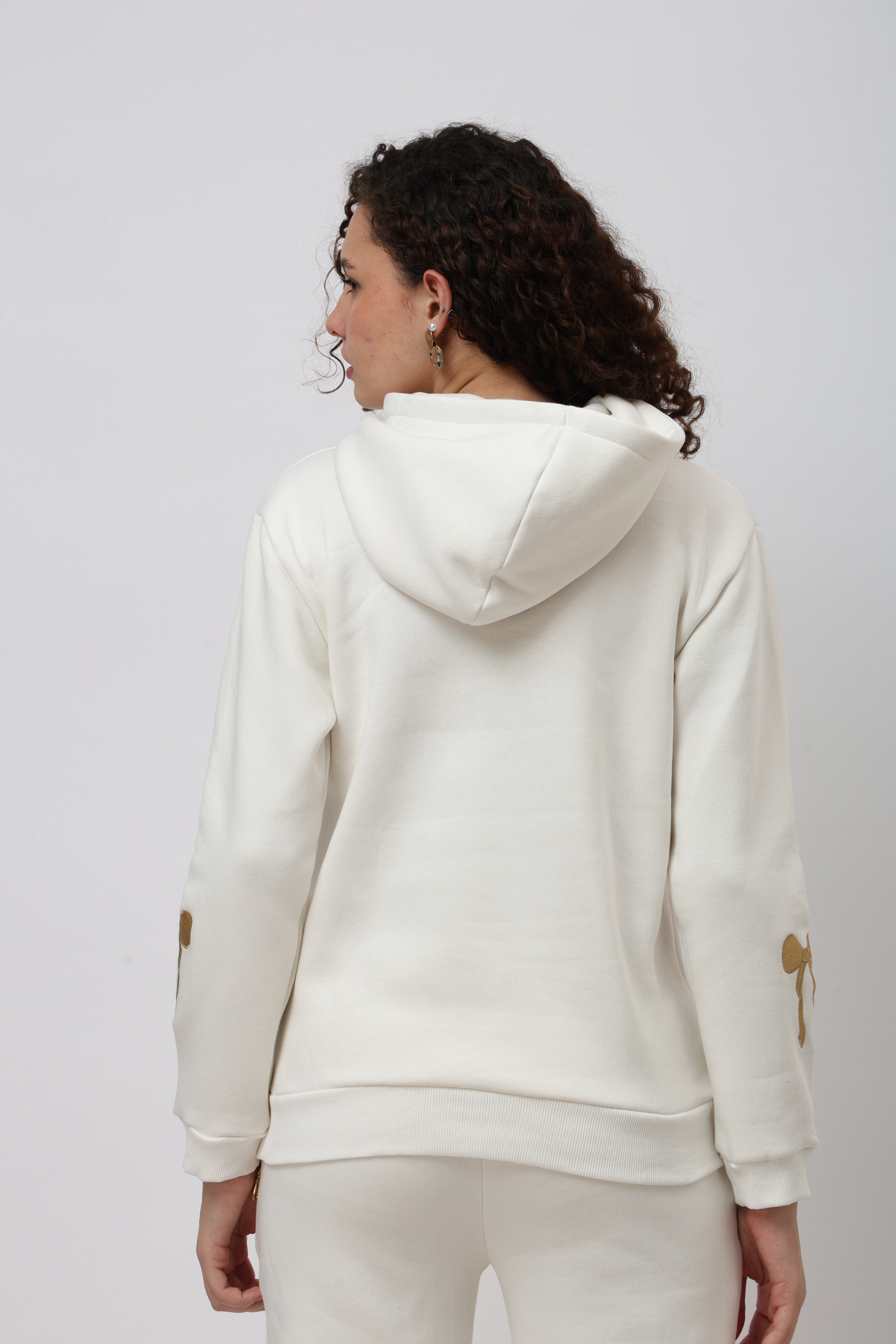 Rhea Off White Bow Hoodie