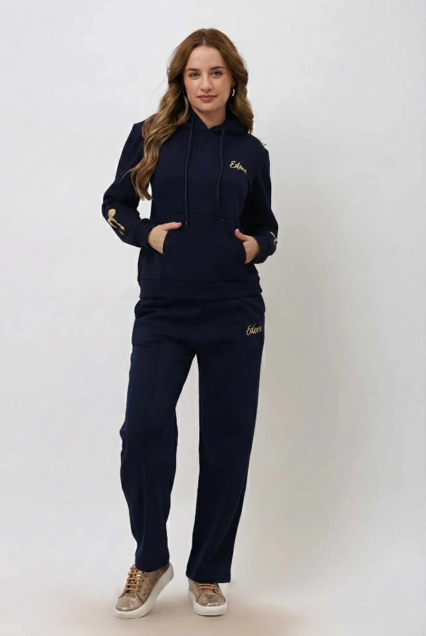 Rhea Navy Blue Bow Hoodie