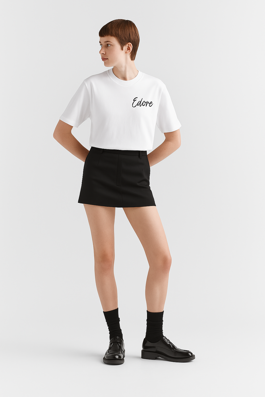 White Noir Signature Unisex Tee by Edore