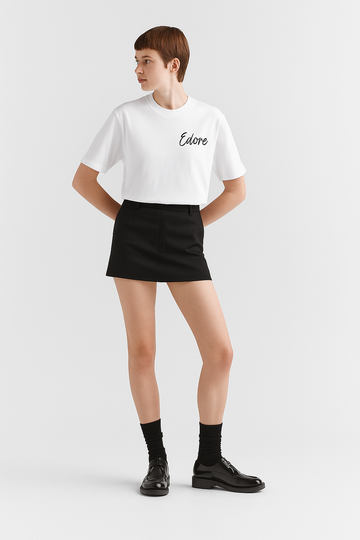 White Noir Signature Unisex Tee by Edore